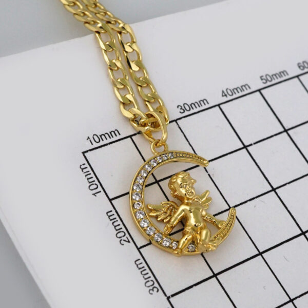 Cadenas & Colgantes/ Chain W/Pendants / 14K Real Color/ Zircon Stone/ 3mmx45cm-50cm-60cm// SET478 - Image 3