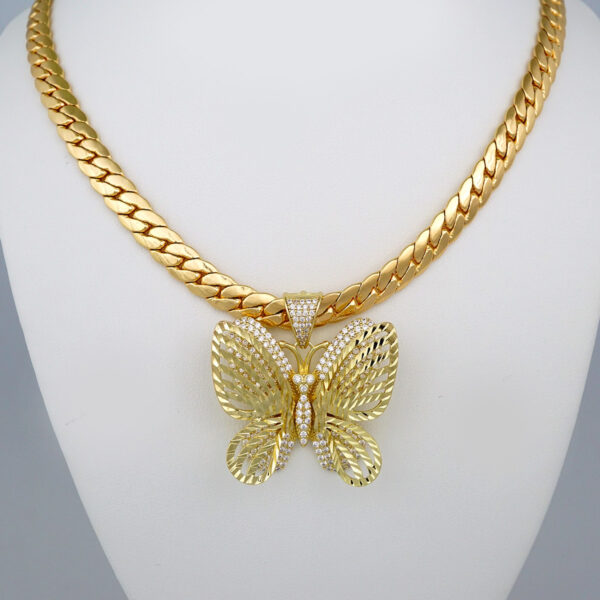 Gargantilla & Colgantes / Choker W/ Pendants/ 14K Real Color/ Plain/ 8mm x 45cm//  SET494