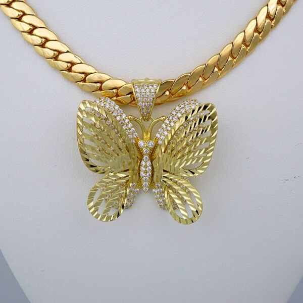 Gargantilla & Colgantes / Choker W/ Pendants/ 14K Real Color/ Plain/ 8mm x 45cm//  SET494 - Image 2