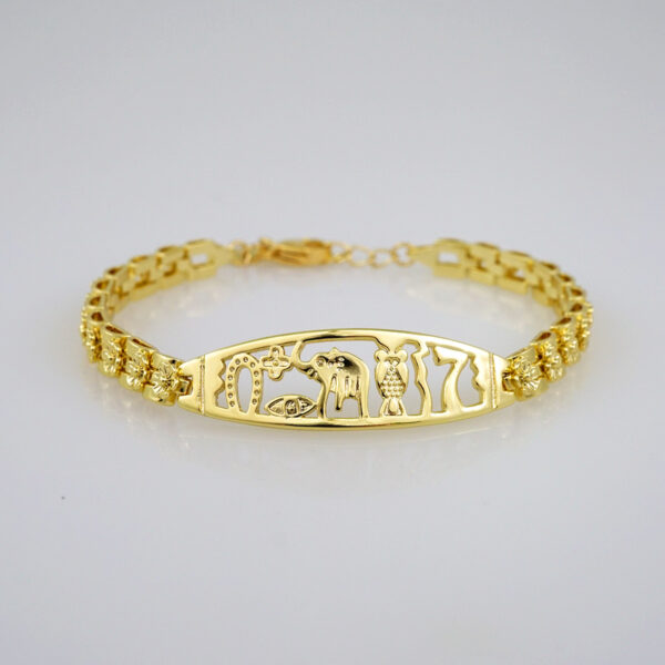Woman Bracelets/ Pulseras Dama/  Plain/ 14K Real Color// B499