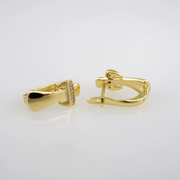 Women Earrings/ Aretes Dama/Zircon Stone/14k Real Color// E446 - Image 2