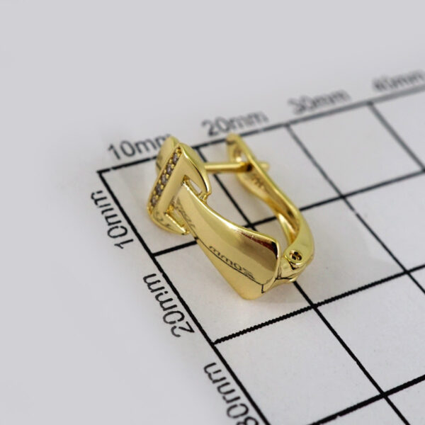 Women Earrings/ Aretes Dama/Zircon Stone/14k Real Color// E446 - Image 3