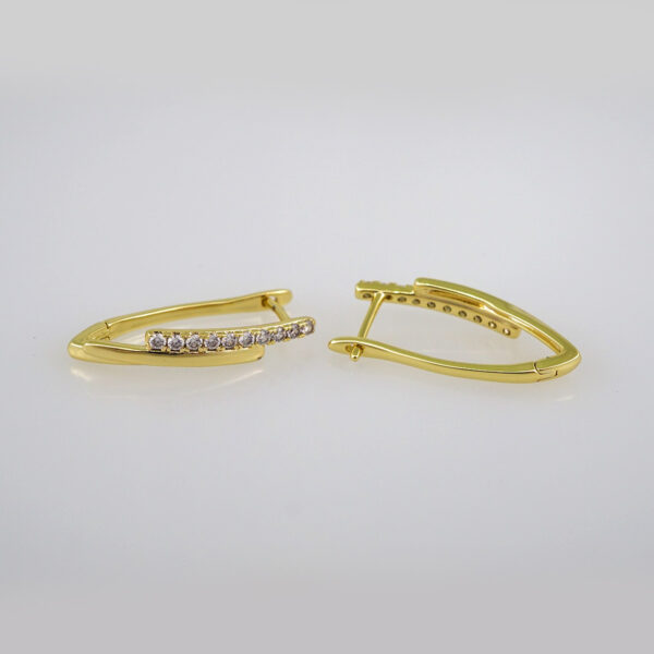 Women Earrings/ Aretes Dama/ Zircon Stone/ 14k Real Color// E447 - Image 2