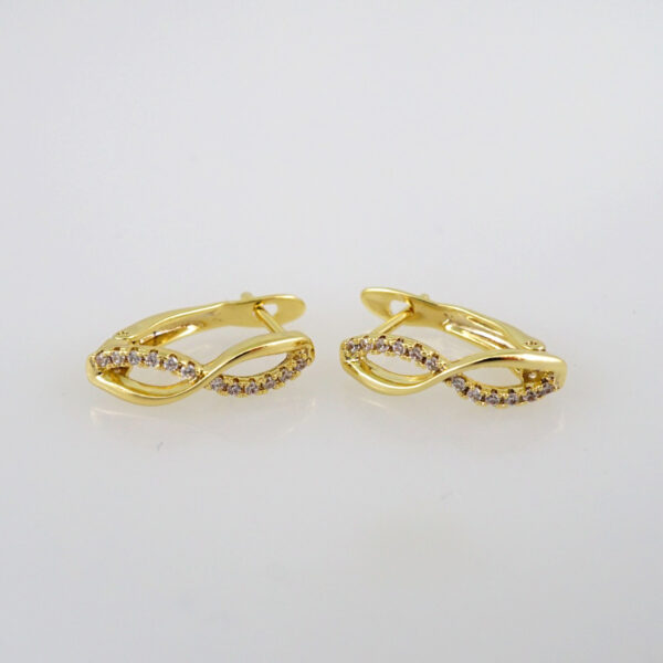 Women Earrings/ Aretes Dama/ Zircon Stone/ 14k Real Color// E448