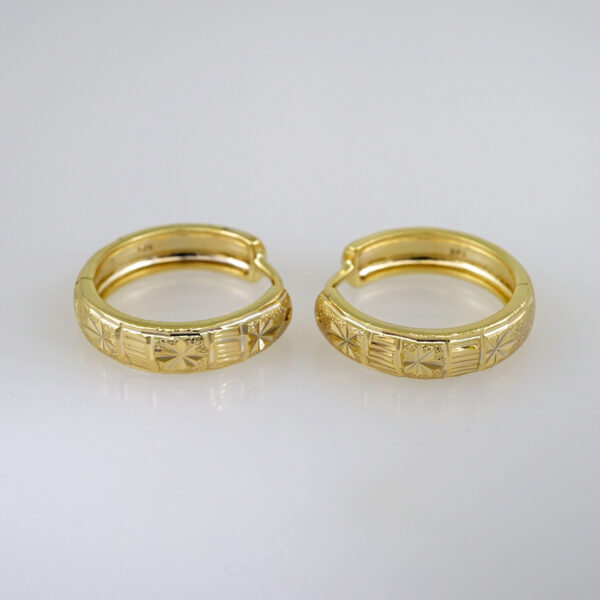 Women Earrings/ Aretes Dama/ Plain/ 14k Real Color// E449