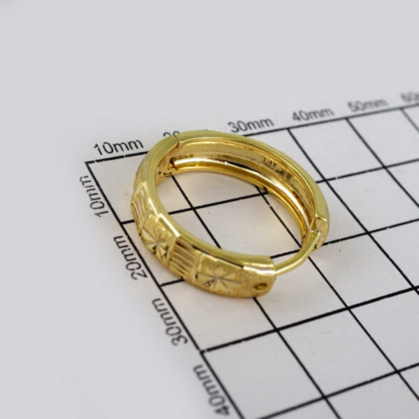 Women Earrings/ Aretes Dama/ Plain/ 14k Real Color// E449 - Image 3