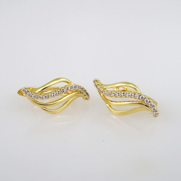 Women Earrings/ Aretes Dama/ Zircon Stone/ 14k Real Color// E455