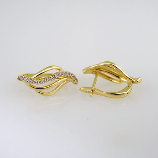 Women Earrings/ Aretes Dama/ Zircon Stone/ 14k Real Color// E455 - Image 2