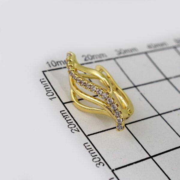 Women Earrings/ Aretes Dama/ Zircon Stone/ 14k Real Color// E455 - Image 3