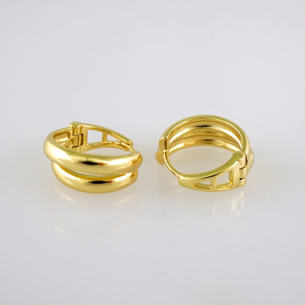 Woman Earrings / Aretes Dama/ Plain/ 14k Real Color// E478