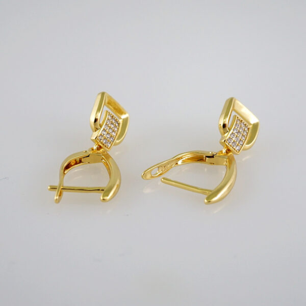 Woman Earrings / Aretes Dama/ Zircon Stone/ 14k Real Color// E481