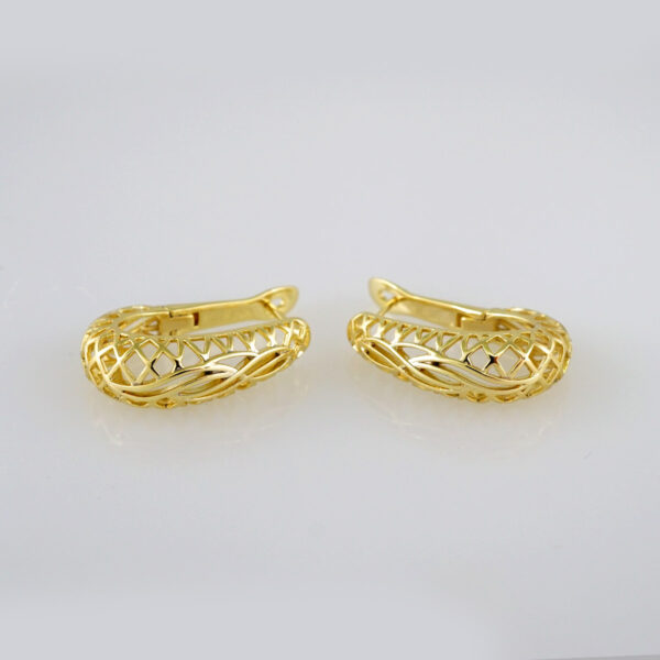 Woman Earrings / Aretes Dama/ Plain/ 14k Real Color// E482