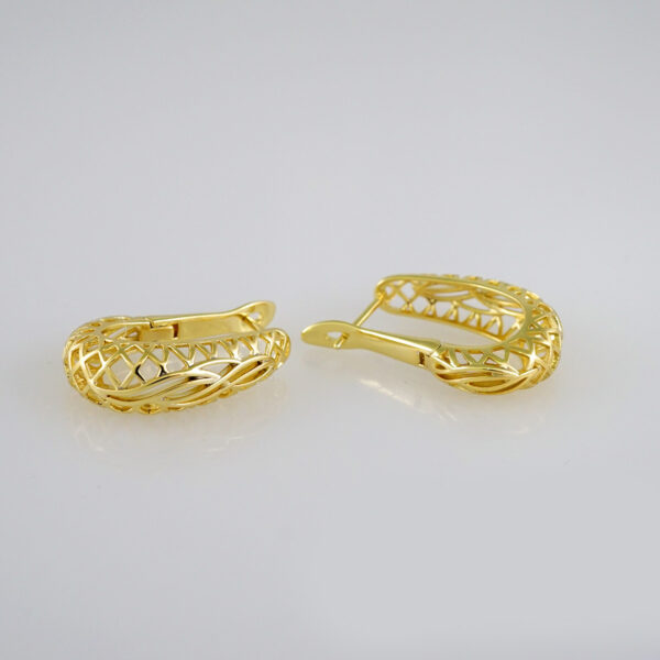 Woman Earrings / Aretes Dama/ Plain/ 14k Real Color// E482