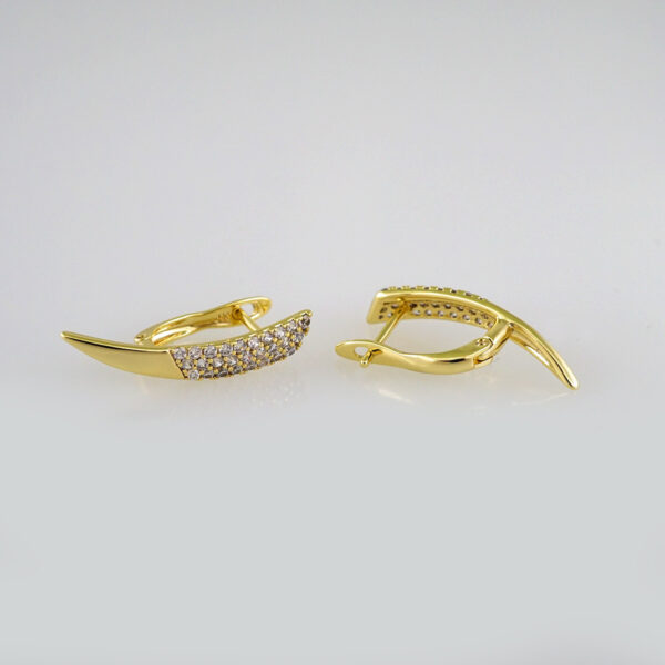 Woman Earrings / Aretes Dama/ Zircon Stone/ 14k Real Color// E483 - Image 2