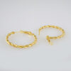 Woman Earrings / Aretes Dama/ Plain/ 14k Real Color// E489 - Image 2