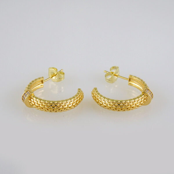 Woman Earrings / Aretes Dama/ Plain/ 14k Real Color// E491