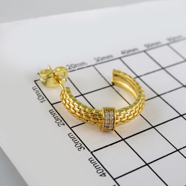 Woman Earrings / Aretes Dama/ Plain/ 14k Real Color// E491