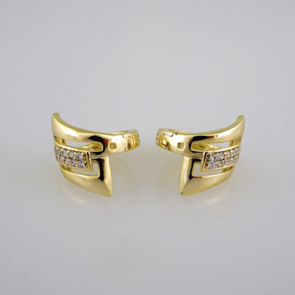 Woman Earrings / Aretes Dama/ Zircon Stone/ 14k Real Color// E495