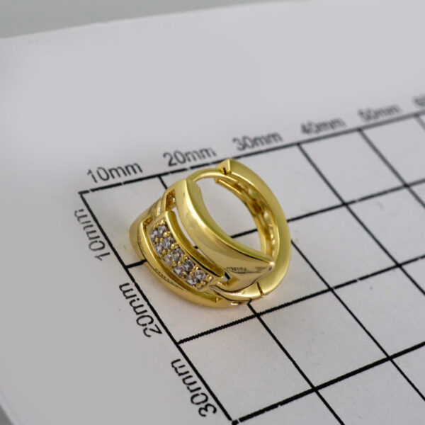Woman Earrings / Aretes Dama/ Zircon Stone/ 14k Real Color// E495 - Image 3