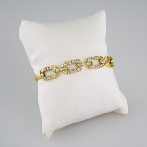 Women Bangles/ Pulsos Dama/  Zircon Stone/  14K Real Color// P294 - Image 2