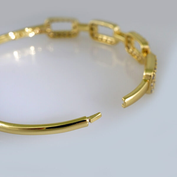 Women Bangles/ Pulsos Dama/  Zircon Stone/  14K Real Color// P294 - Image 3