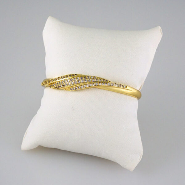 Bangles Women/ Pulsos Dama/  Zircon Stone/  14K Real Color// P241 - Image 2
