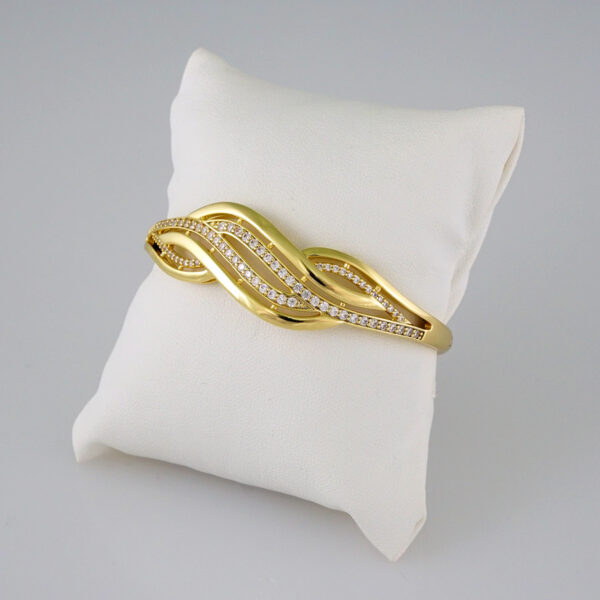 Bangles Women/ Pulsos Dama/  Zircon Stone/  14K Real Color// P242 - Image 2