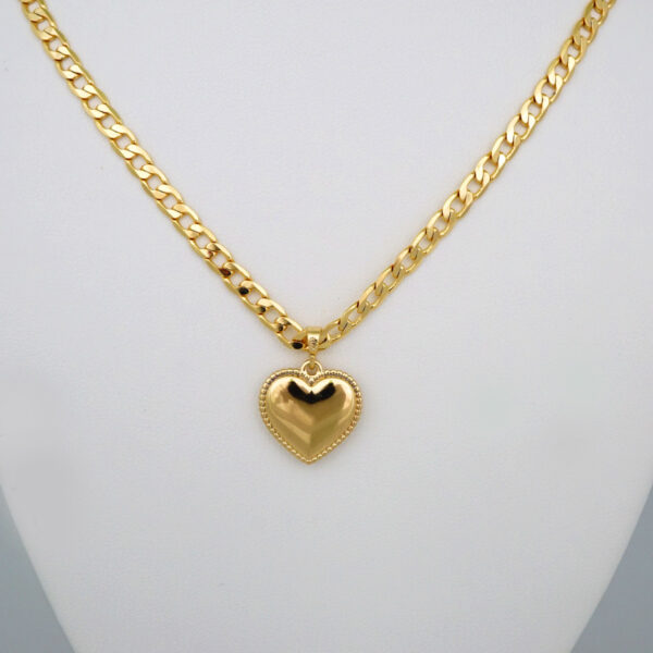 Cadenas & Colgantes/ Chain W/Pendants /14K Real Color/Zircon Stone/ 4mm x45cm/ Corazon// SET504