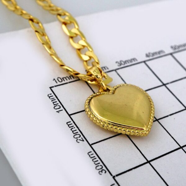 Cadenas & Colgantes/ Chain W/Pendants /14K Real Color/Zircon Stone/ 4mm x45cm/ Corazon// SET504 - Image 3