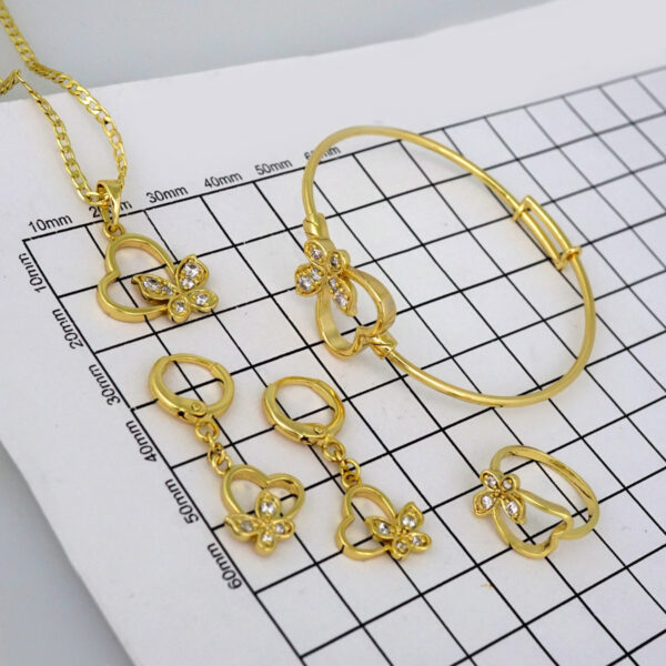 Cadenas & Colgantes & Earrings/ Rings/ Chain /Pendants / 14K Real Color/ Zircon Stone/ Set de Niña// SET508