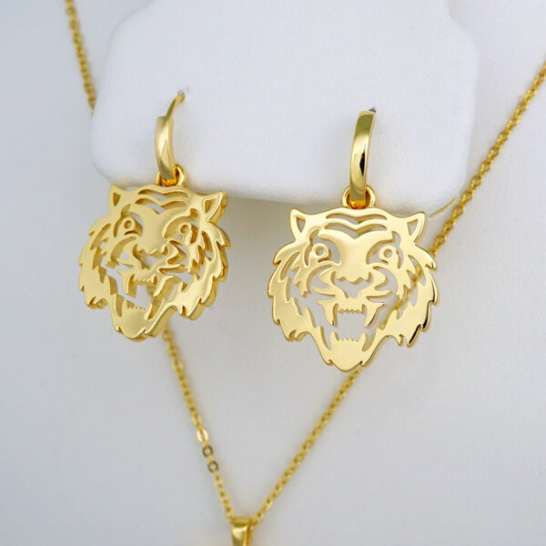 Cadenas & Colgantes & Earrings/ Chain W/Pendants / 14K Real Color/ Plain/  2mmx45cm/ Tigre// SET514