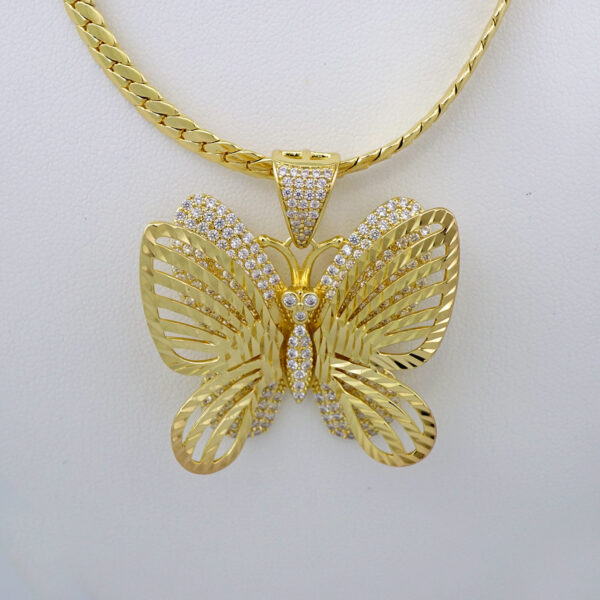 Gargantilla & Colgantes / Choker W/ Pendants/  14K Real Color/  Plain/  5mm x 45cm// SET53 - Image 2