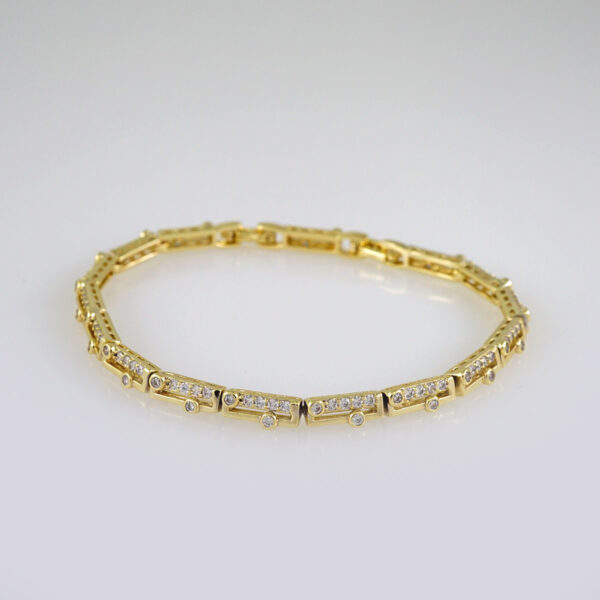 Women Bracelets/ Pulseras Dama/  Zircon Stone/ 14K Real Color// B519