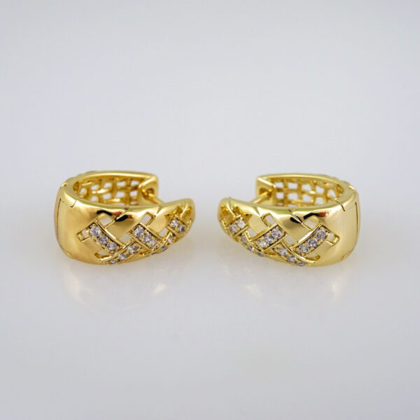 Women Earrings/ Aretes Dama/ Zircon Stone/ 14k Real Color// E497