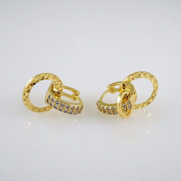 Women Earrings/ Aretes Dama/ Zircon Stone/ 14k Real Color// E503