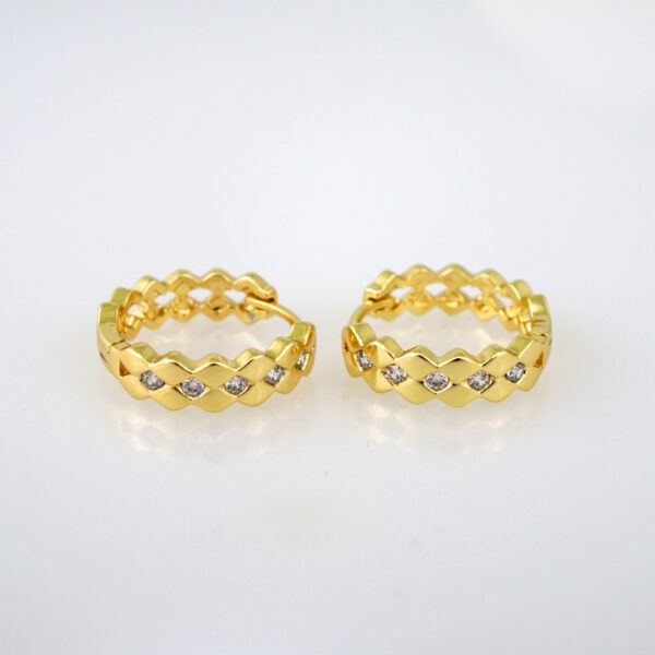 Women Earrings/ Aretes Dama/Zircon Stone/14k Real Color// E509