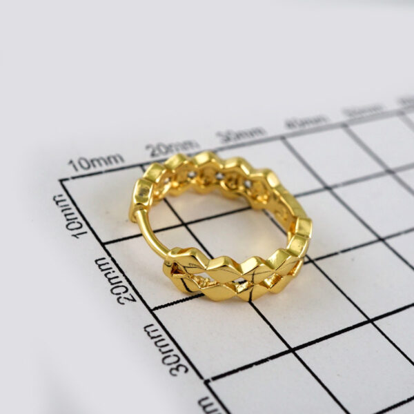 Women Earrings/ Aretes Dama/Zircon Stone/14k Real Color// E509 - Image 3