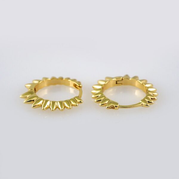 Women Earrings/ Aretes Dama/Plain/ 14k Real Color// E513 - Image 2