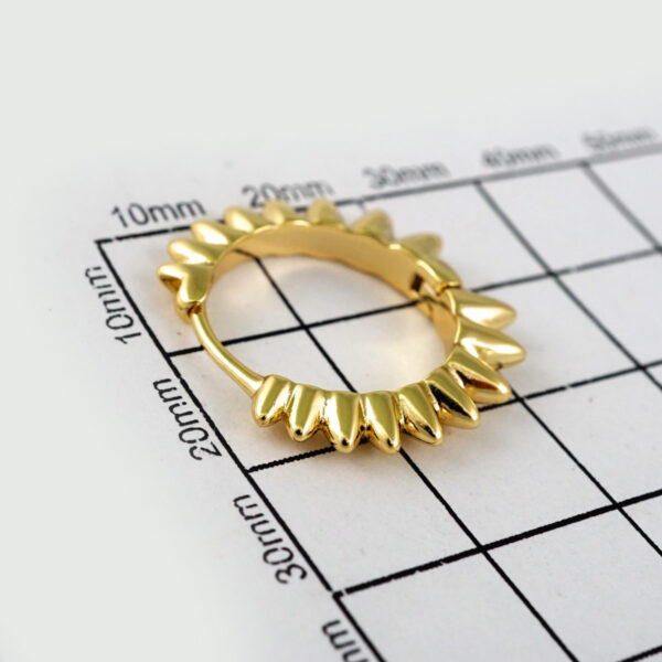 Women Earrings/ Aretes Dama/Plain/ 14k Real Color// E513 - Image 3