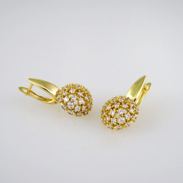 Women Earrings/ Aretes Dama/ Zircon Stone/ 14k Real Color// E518