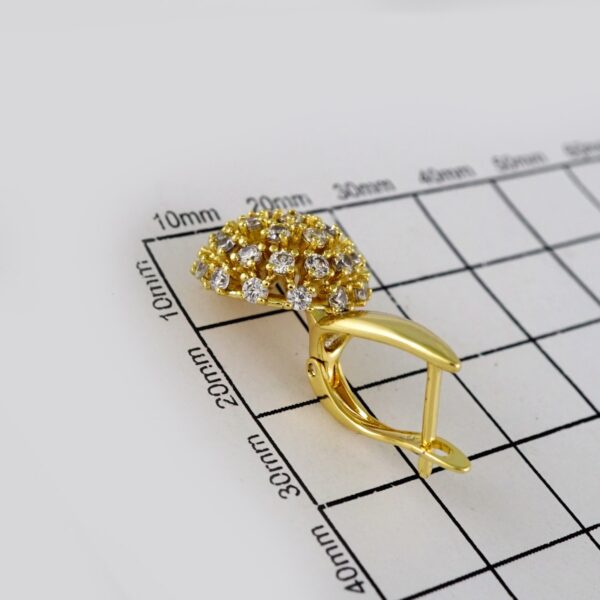 Women Earrings/ Aretes Dama/ Zircon Stone/ 14k Real Color// E518 - Image 3