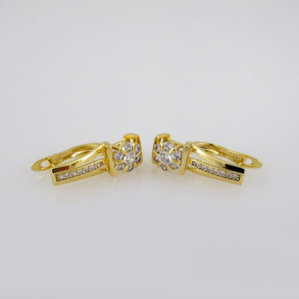 Women Earrings/ Aretes Dama/ Zircon Stone/ 14k Real Color// E526