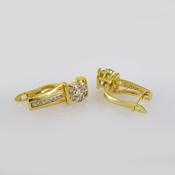 Women Earrings/ Aretes Dama/ Zircon Stone/ 14k Real Color// E526 - Image 2
