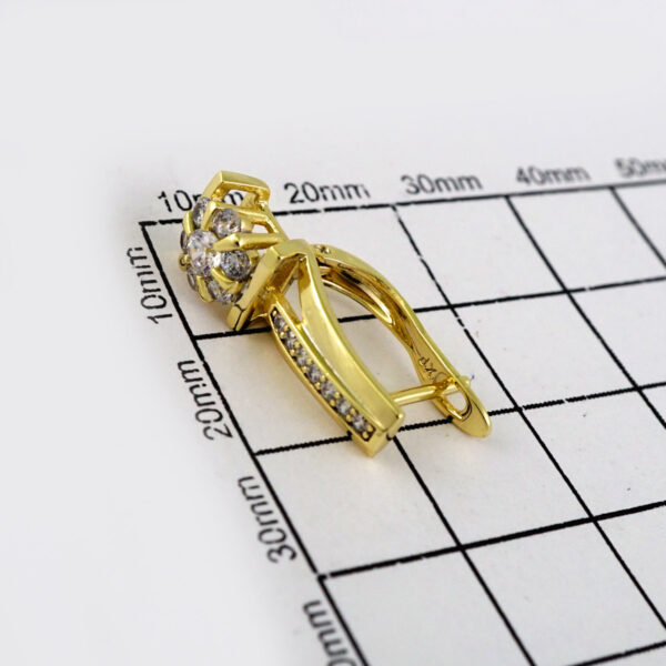 Women Earrings/ Aretes Dama/ Zircon Stone/ 14k Real Color// E526 - Image 3