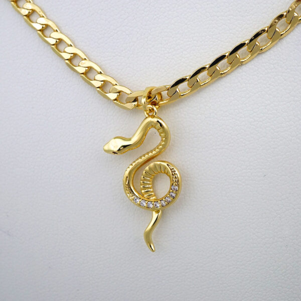 Cadenas & Colgantes/ Chain W/Pendants /14K Real Color/Zircon Stone/ 4mmx45cm// SET531 - Image 2