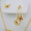Cadenas & Colgantes & Earrings/ Chain W/Pendants /14K Real Color/Zircon Stone// SET556 - Image 2