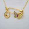 Cadenas & Colgantes & Earrings/ Chain W/Pendants /14K Real Color/Zircon Stone// SET556 - Image 3