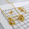 Cadenas & Colgantes & Earrings/ Chain W/Pendants /14K Real Color/Zircon Stone// SET556 - Image 4