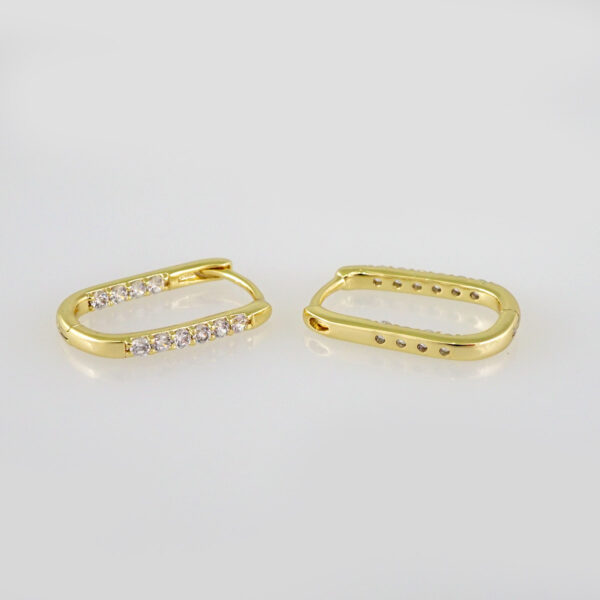 Women Earrings/ Aretes Dama/ Zircon Stone/ 14k Real Color// E536 - Image 2