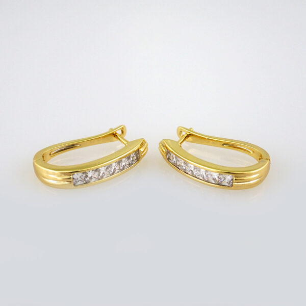 Women Earrings/ Aretes Dama/  Zircon Stone/  14k Real Color// E541